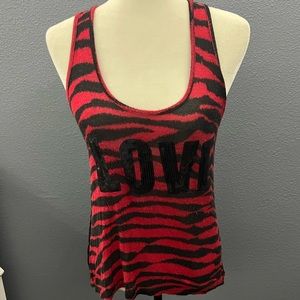 Y2K Vintage Papaya Tank M Love Lace Leopard Sexy